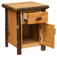 81040-T Natural Hickory Log Enclosed Nightstand - Ozark Cabin Décor, LLC