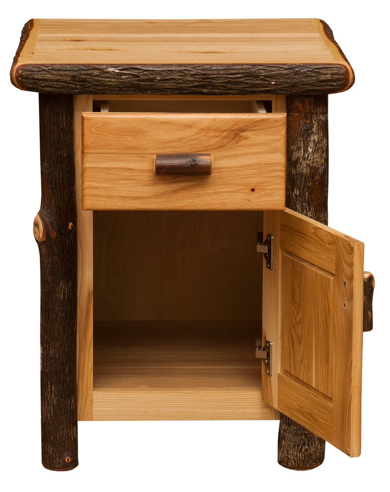 81040-T Natural Hickory Log Enclosed Nightstand - Ozark Cabin Décor, LLC