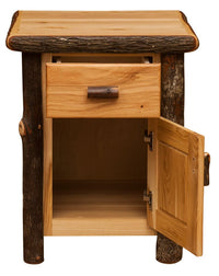 81040-T Natural Hickory Log Enclosed Nightstand - Ozark Cabin Décor, LLC