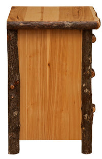 81050-T XL Natural Hickory Log Three Drawer Nightstand - Ozark Cabin Décor, LLC