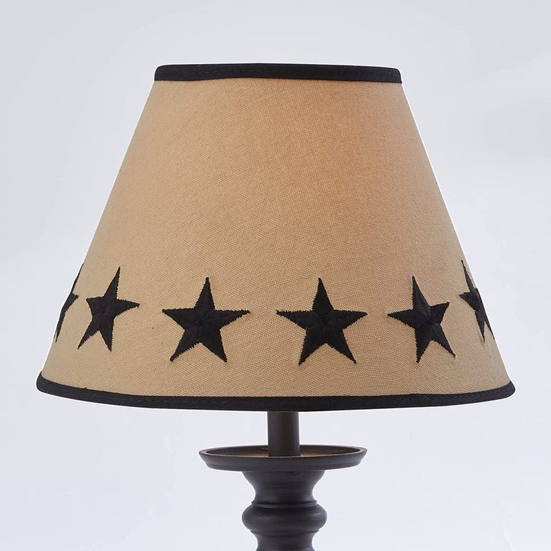Black Star Embroidered 10" Lamp Shade - Ozark Cabin Décor, LLC