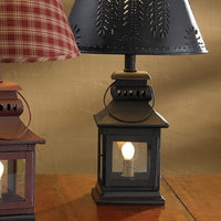 Iron Lantern Lamp - Black - Ozark Cabin Décor, LLC