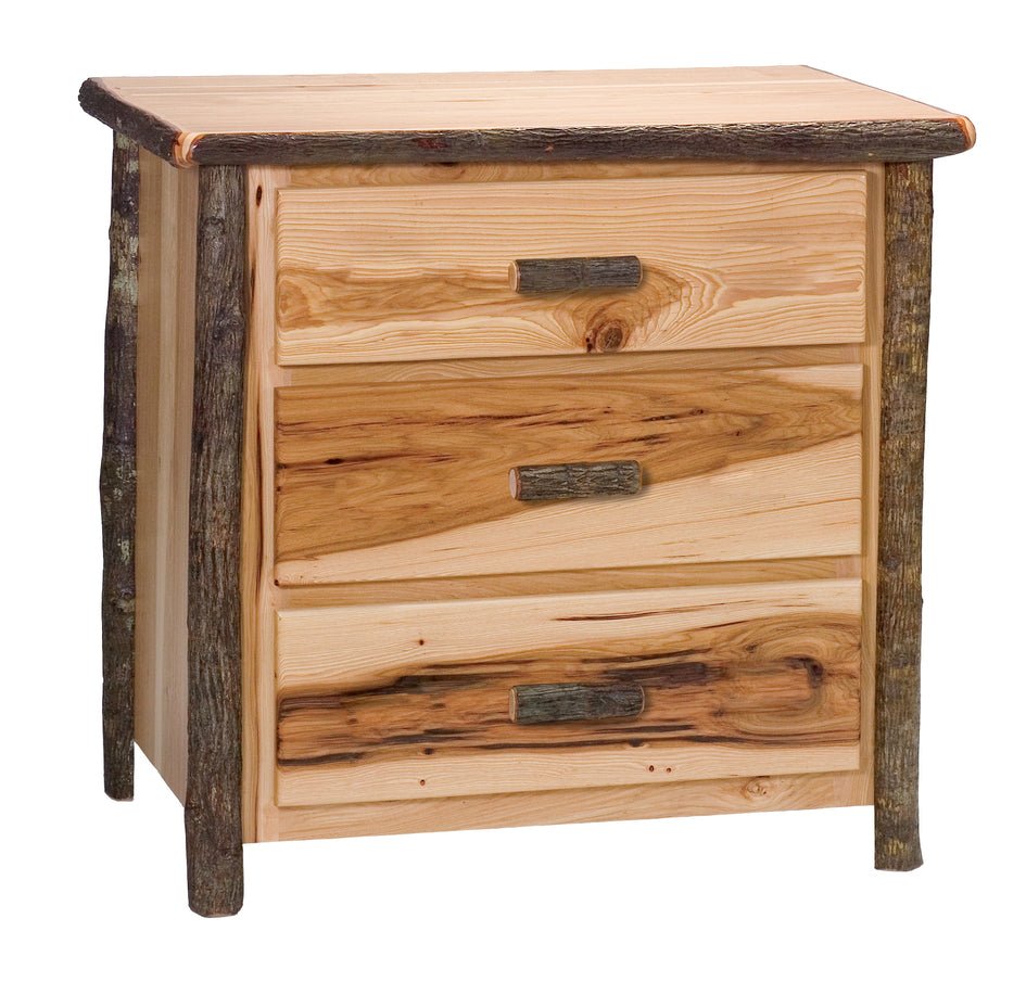 82010-T-P Natural Hickory Log 3-Drawer Chest - Ozark Cabin Décor, LLC