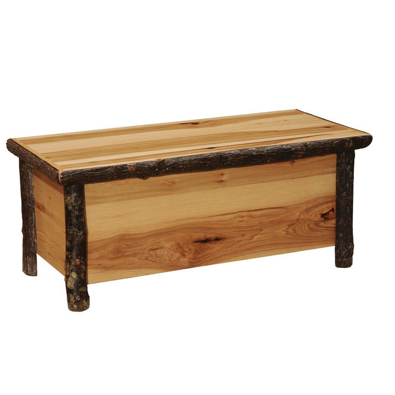 H82200 Rustic Natural Hickory Log Blanket Chest - Ozark Cabin Décor, LLC