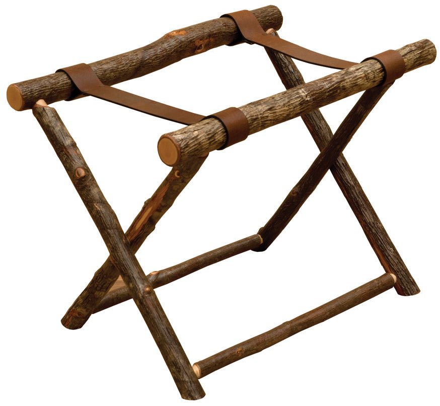 82401 Natural Hickory Log Luggage Rack - Ozark Cabin Décor, LLC