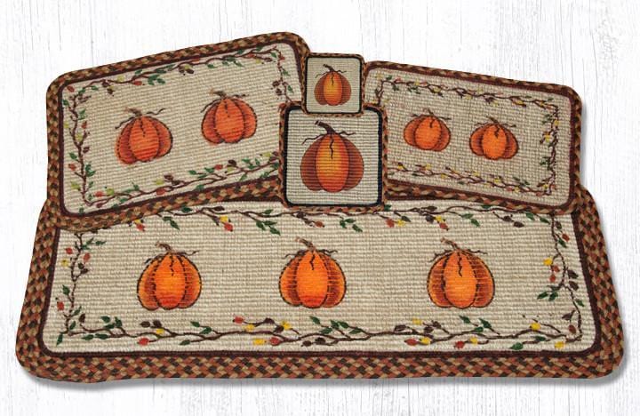 Harvest Pumpkin Wicker Weave Braided Natural Jute Table Accents - Ozark Cabin Décor, LLC