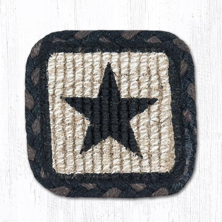 Rustic Black Star Wicker Weave Braided Natural Jute Table Accents - Ozark Cabin Décor, LLC