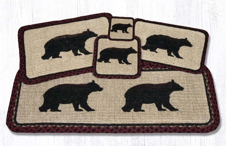 Cabin Bear Wicker Weave Braided Natural Jute Table Accents - Ozark Cabin Décor, LLC