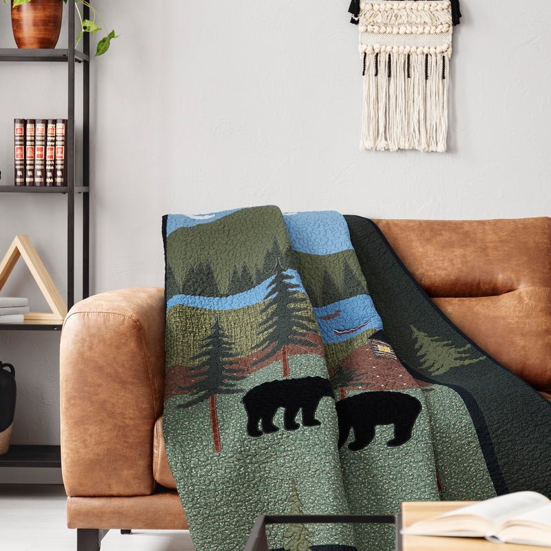 DS-83408 Bear Lake Cotton Quilted Throw - Ozark Cabin Décor, LLC