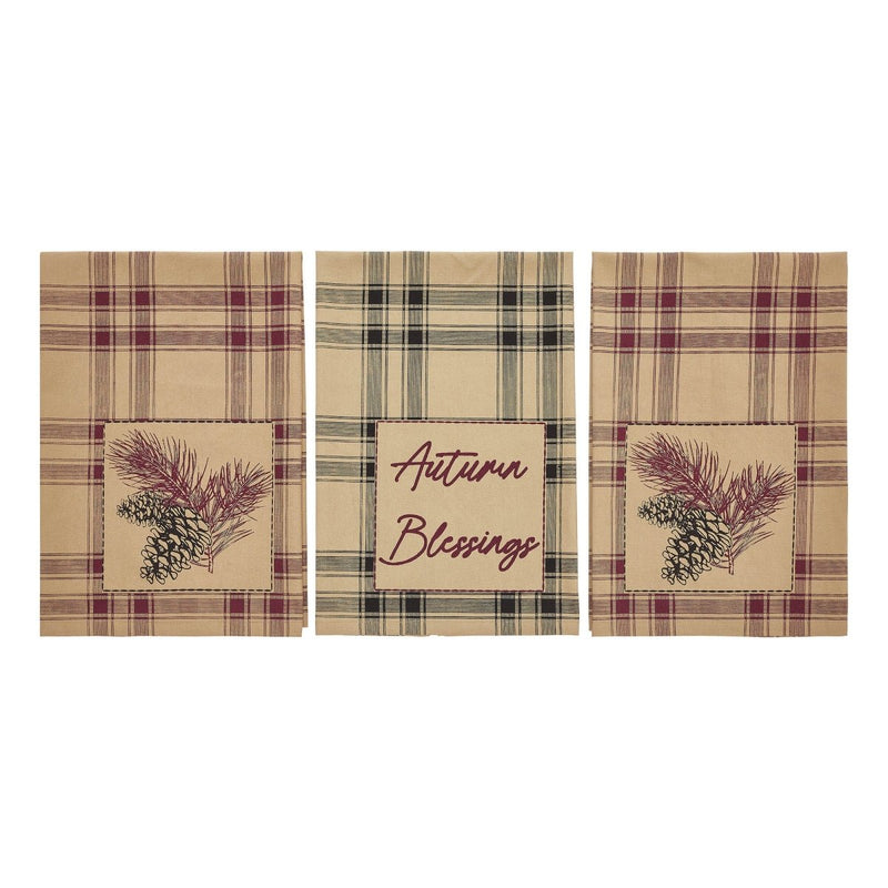 Pinecone Plaid Tea Towel Set - Ozark Cabin Décor, LLC
