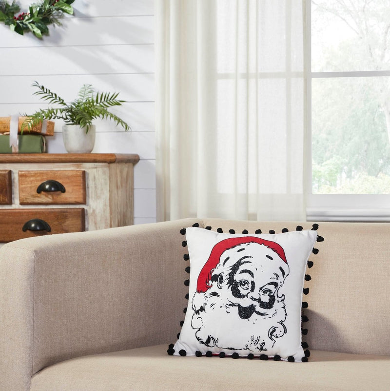 Santa Merry & Bright Christmas Pillow - Ozark Cabin Décor, LLC