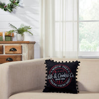 Black Check Milk & Cookies Christmas Pillow - Ozark Cabin Décor, LLC