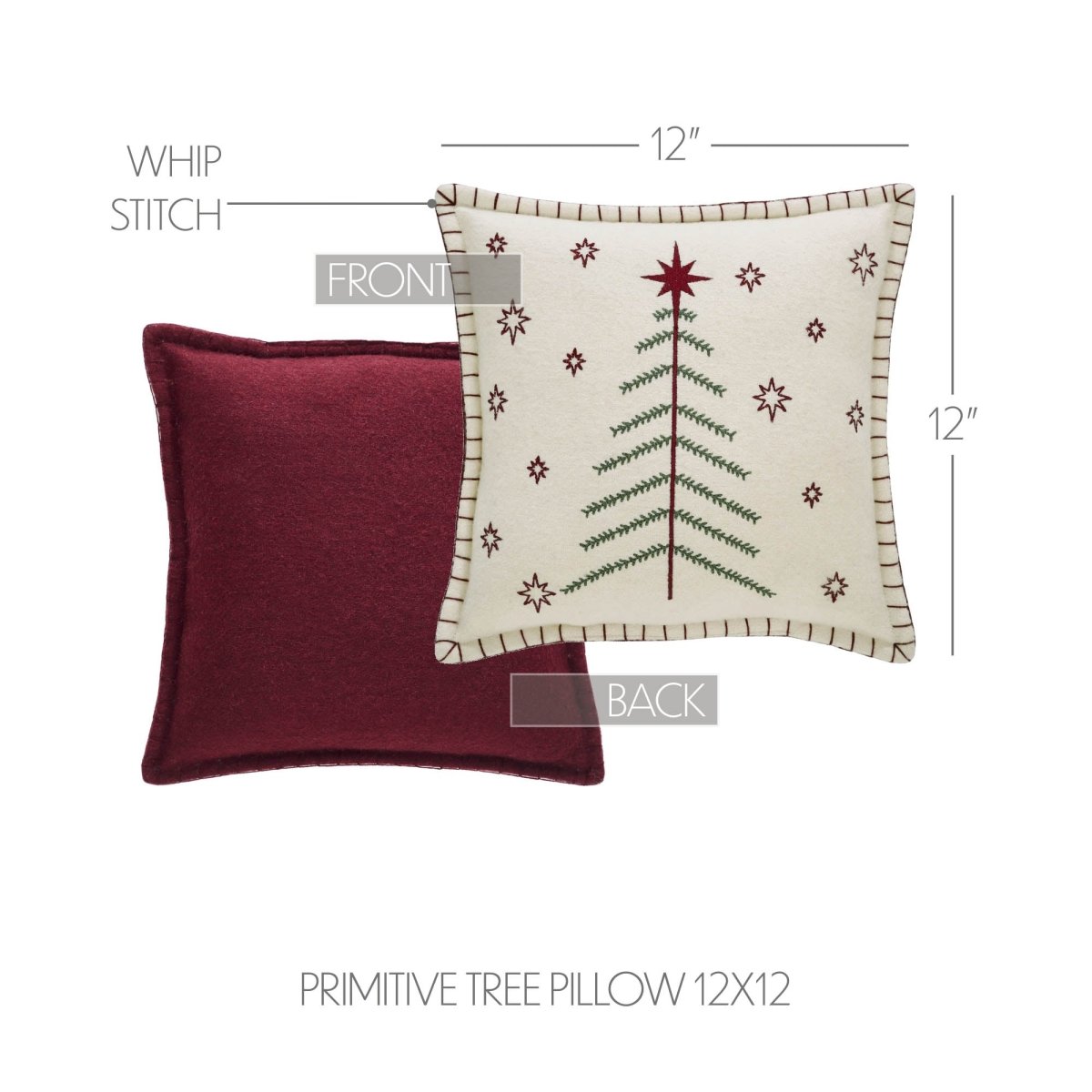 Star of Wonder Primitive Christmas Tree Pillow - Ozark Cabin Décor, LLC