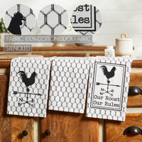 Chicken Our Roost Our Rules Tea Towel Set - Ozark Cabin Décor, LLC