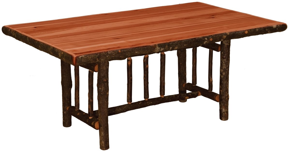 5 Ft. Rectangle Hickory Log Dining Table - Ozark Cabin Décor, LLC