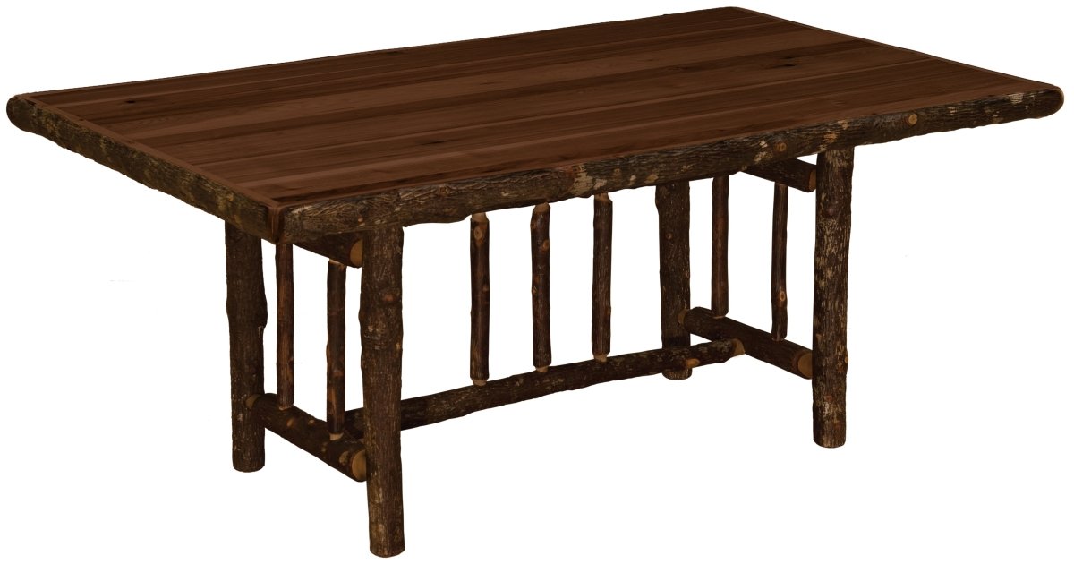 7 Ft. Rectangle Hickory Log Dining Table - Ozark Cabin Décor, LLC