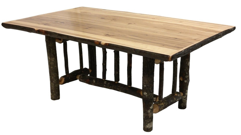 8 Ft. Rectangle Hickory Log Dining Table - Ozark Cabin Décor, LLC
