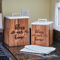 Farmhouse Wood Canister - Large - Ozark Cabin Décor, LLC
