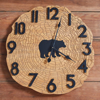 Black Bear Wood Slice Wall Clock - Ozark Cabin Décor, LLC