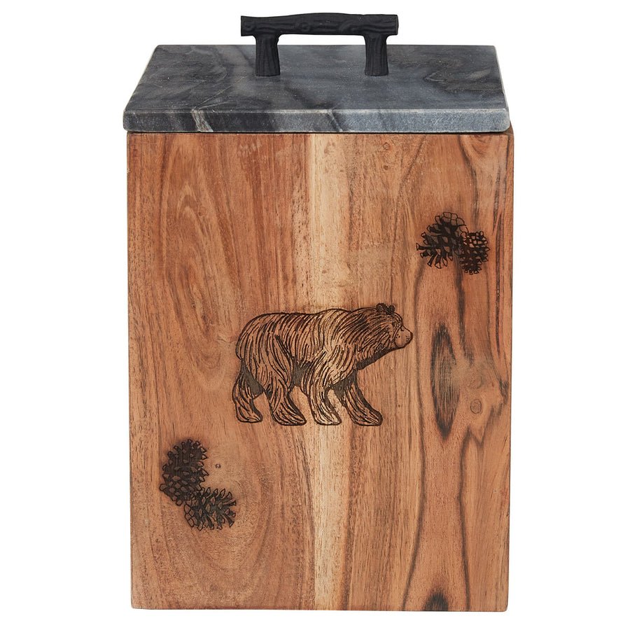 Rustic Lodge Bear Wood Canister - Large - Thumbnail 2