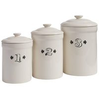 Farmhouse Ceramic Canister Set of 3 - Ozark Cabin Décor, LLC