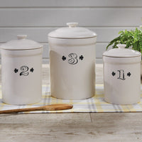 Farmhouse Ceramic Canister Set of 3 - Ozark Cabin Décor, LLC