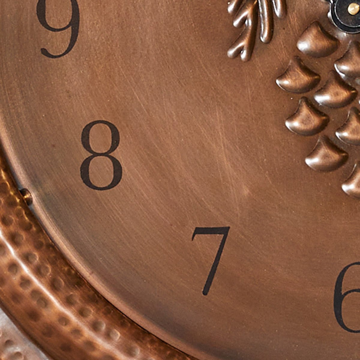 Pinecone Hammered Metal Wall Clock - Ozark Cabin Décor, LLC