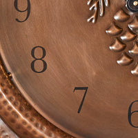 Pinecone Hammered Metal Wall Clock - Ozark Cabin Décor, LLC
