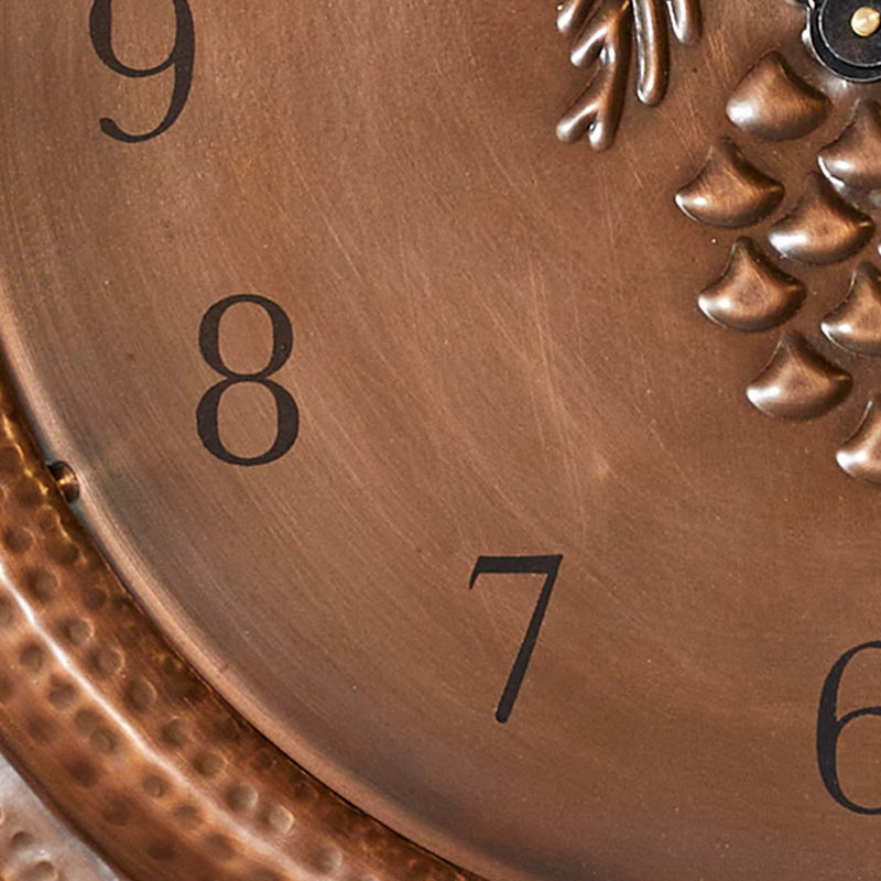 Pinecone Hammered Metal Wall Clock - Ozark Cabin Décor, LLC