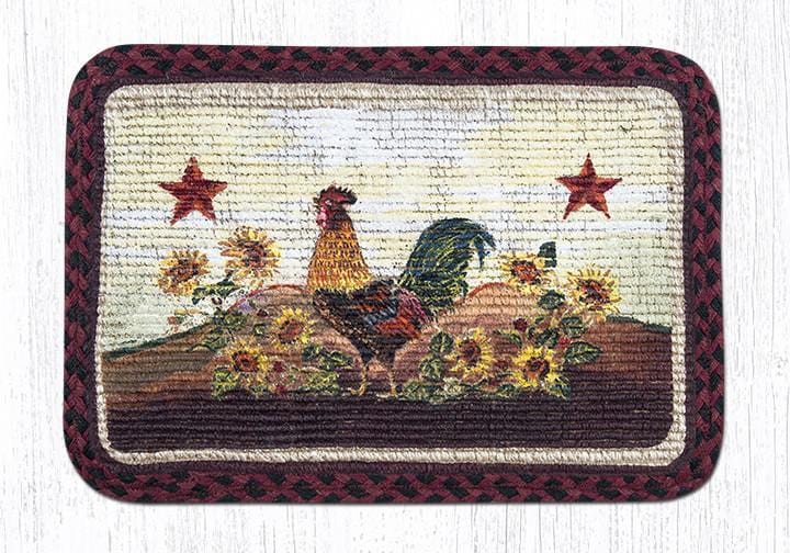 Morning Rooster Wicker Weaver Braided Jute Table Accents - Ozark Cabin Décor, LLC