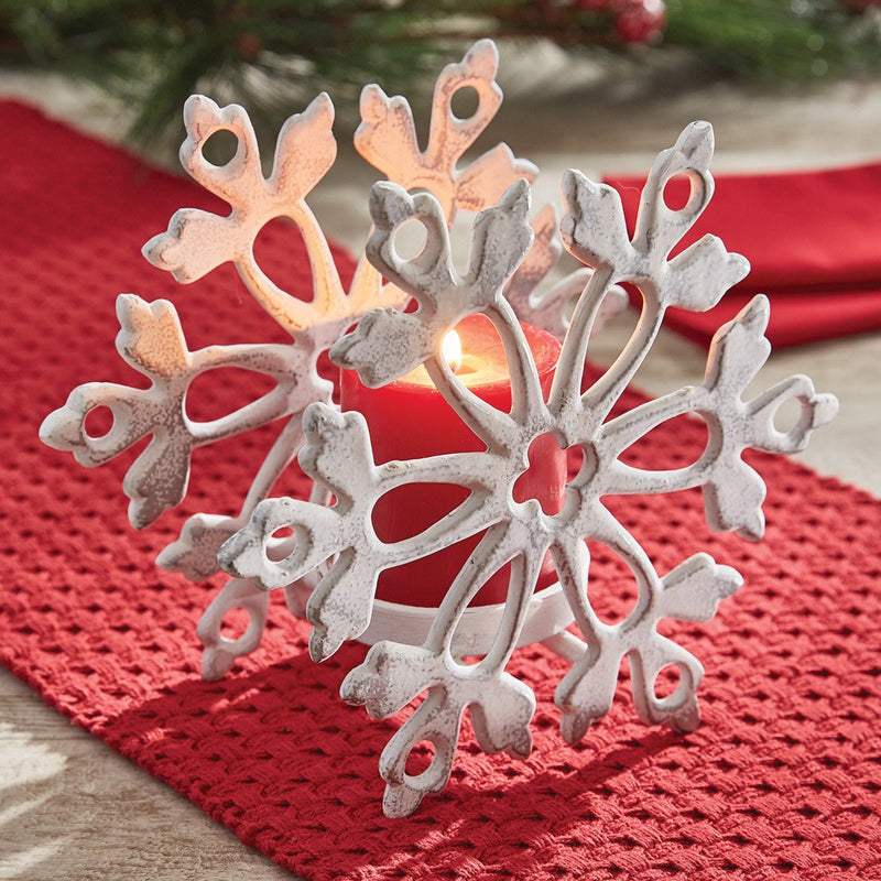 Snowflake Pillar Candle Holder - Ozark Cabin Décor, LLC