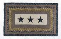 PP-099 Rustic Black Stars Patch Print Rug - Ozark Cabin Décor, LLC
