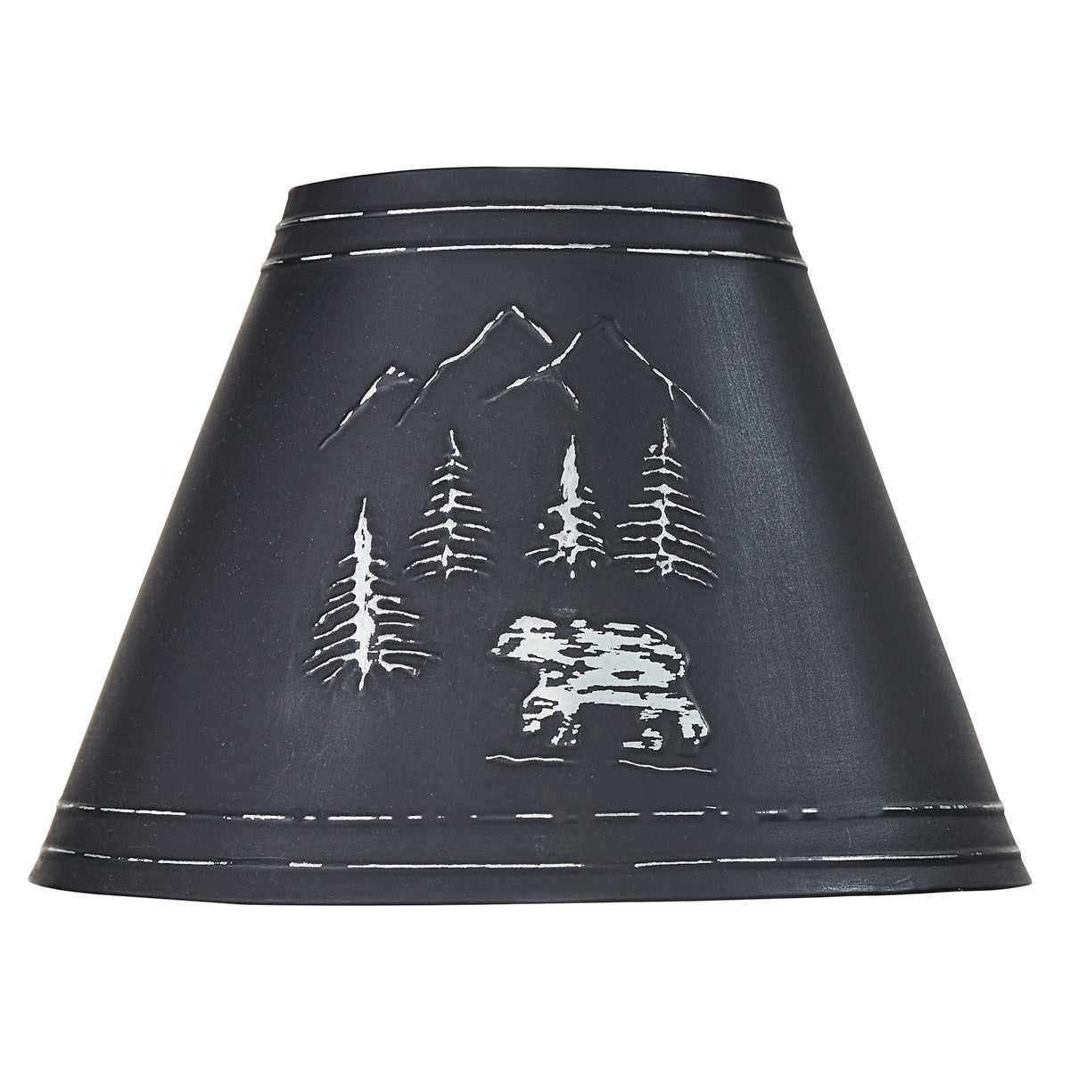 Black Bear Embossed Metal Lampshade - 14" - Ozark Cabin Décor, LLC