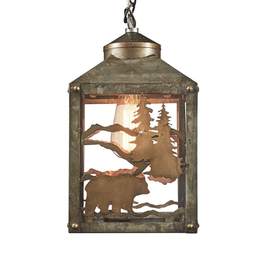 Forester's Moose & Bear Pendant Light - Ozark Cabin Décor, LLC