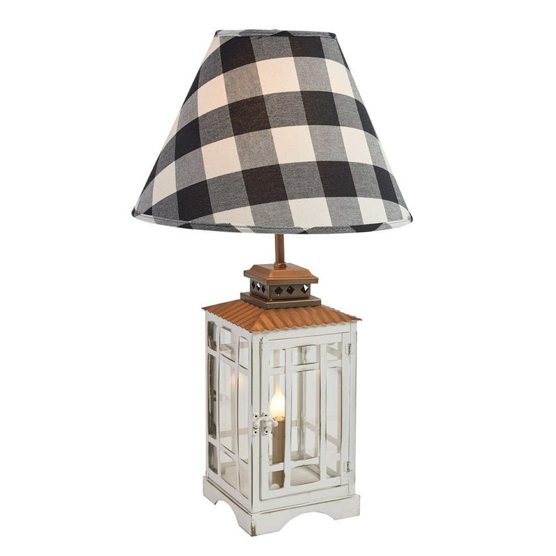 White Lantern Lamp w/Night Light - Ozark Cabin Décor, LLC