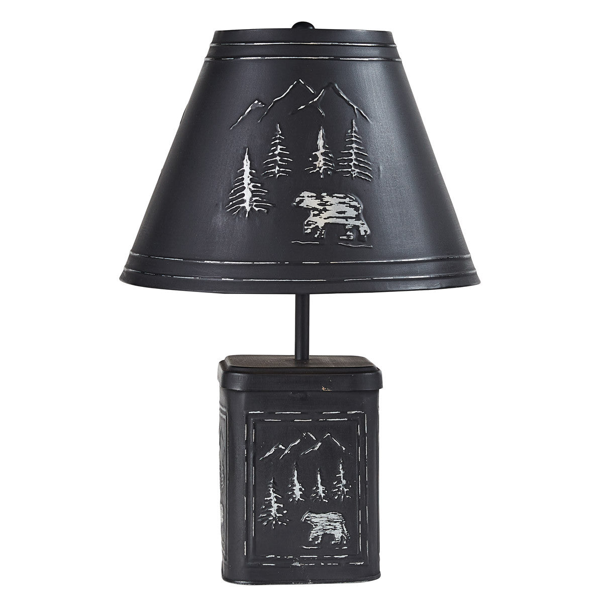 Black Bear Embossed Lamp with Shade - Ozark Cabin Décor, LLC