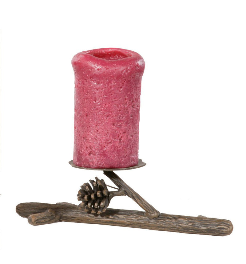 Iron Pine Branch Pillar Candle Holder - Single - Ozark Cabin Décor, LLC