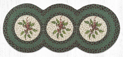 Christmas Holly Tri-Circle Runner - Ozark Cabin Décor, LLC