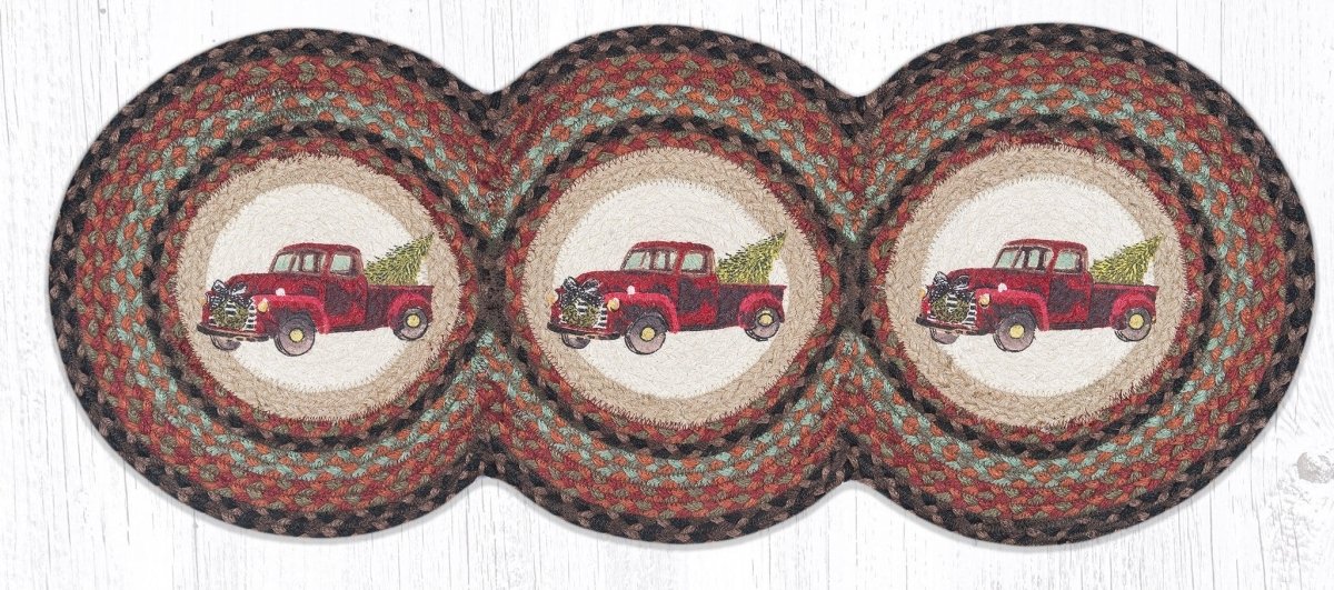 Country Christmas Truck Tri-Circle Runner - Ozark Cabin Décor, LLC