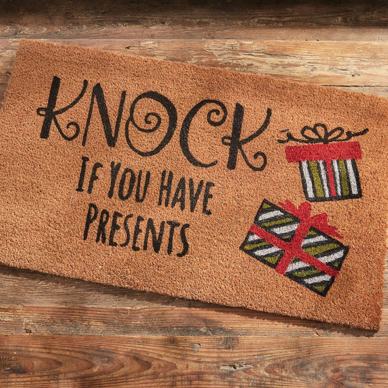 Knock If You Have Presents Coir Doormat - Ozark Cabin Décor, LLC