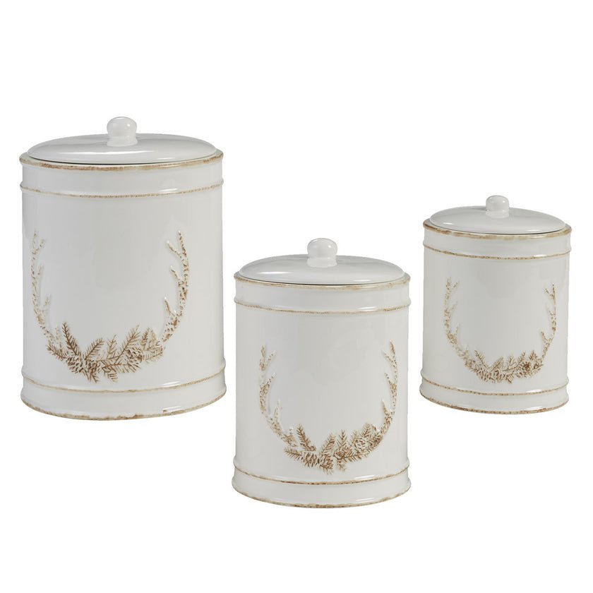 Pinecone & Needles Antler Lodge Canister Set of 3