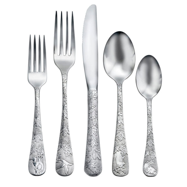 American Outdoors Stainless Steel Flatware Sets - 20, 40, 45, 60, 65 Pc. - Ozark Cabin Décor, LLC