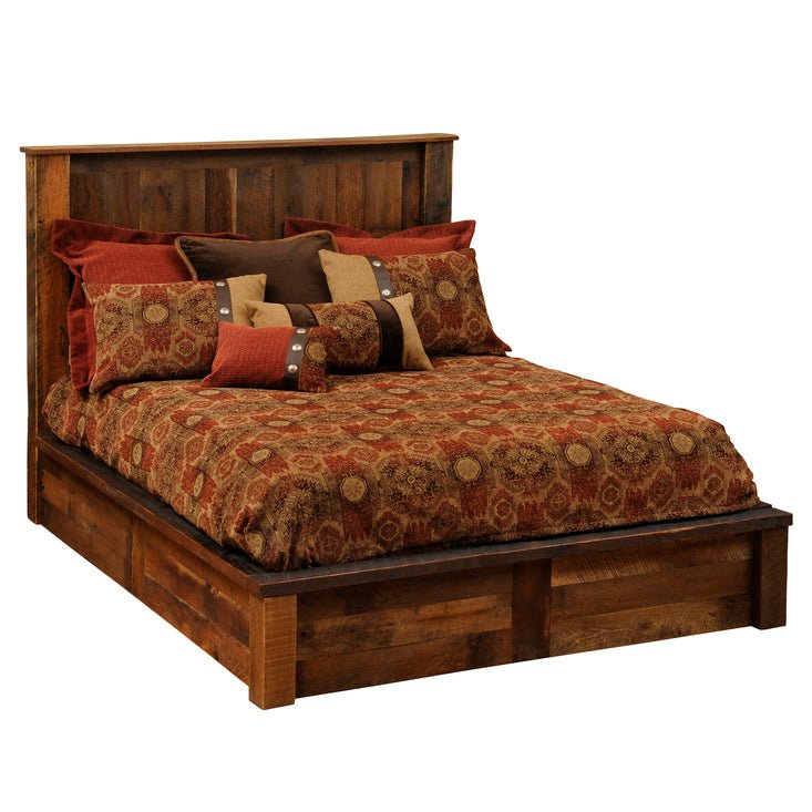 B10040-PF Fireside Lodge Barnwood Traditional Platform Bed - Ozark Cabin Décor, LLC