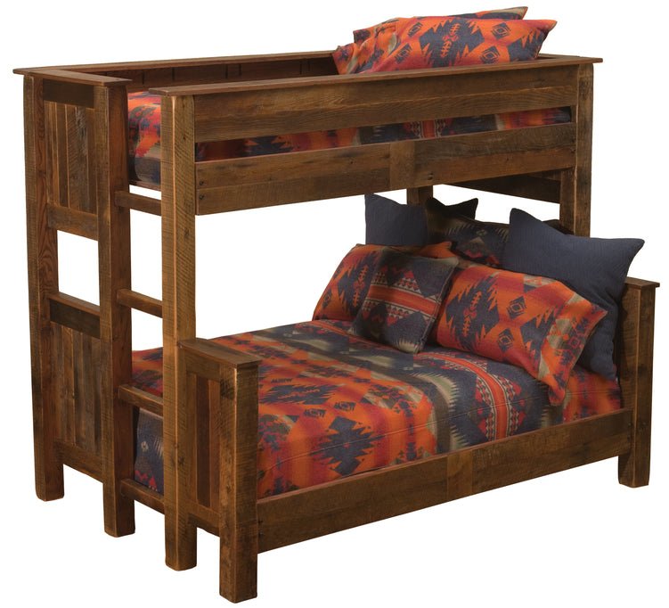 B10131 Fireside Lodge Barnwood Double/Single Bunk Bed - Left or Right Ladders - Ozark Cabin Décor, LLC