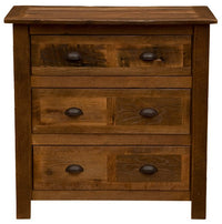 B12010-B Fireside Lodge Barnwood Three Drawer Chest - Ozark Cabin Décor, LLC