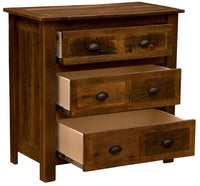 B12010-B Fireside Lodge Barnwood Three Drawer Chest - Ozark Cabin Décor, LLC