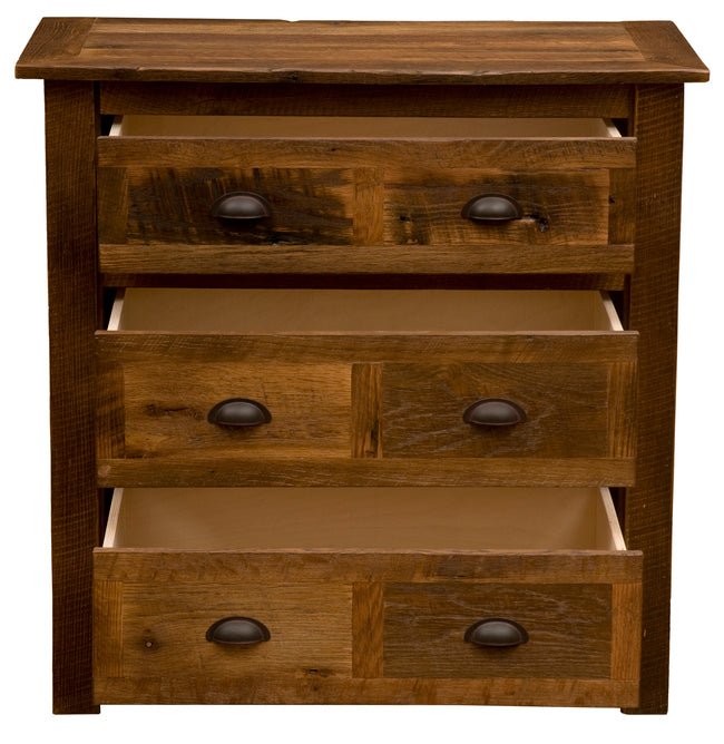 B12010-B Fireside Lodge Barnwood Three Drawer Chest - Ozark Cabin Décor, LLC