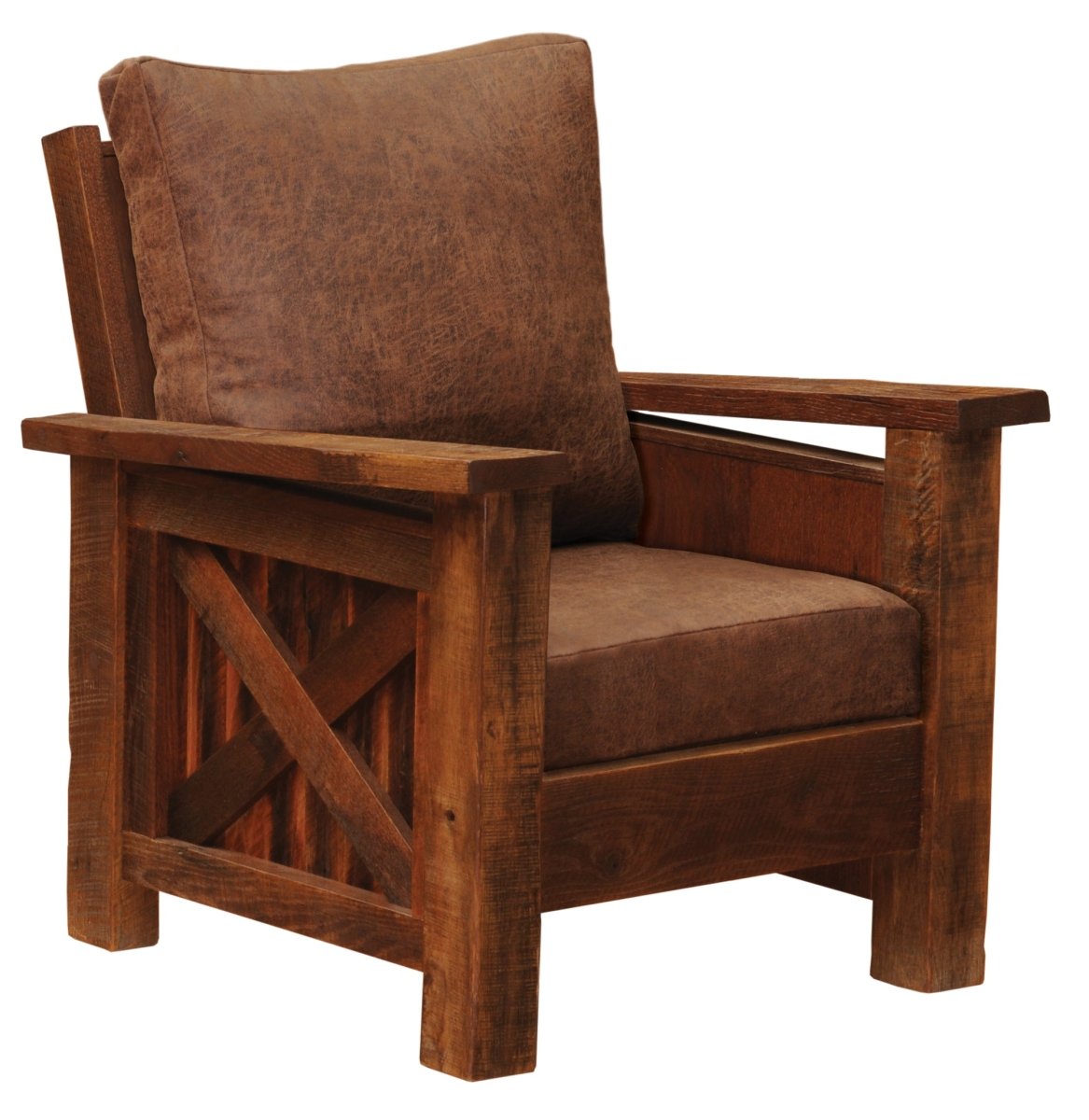 Barnwood Framed Lounge Chair - Standard Fabric - Ozark Cabin Décor, LLC