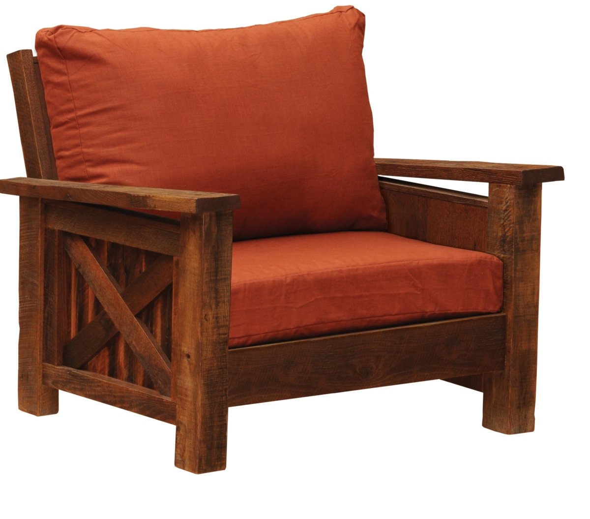 Barnwood Framed Chair-and-a-Half w/Standard Fabric - Ozark Cabin Décor, LLC