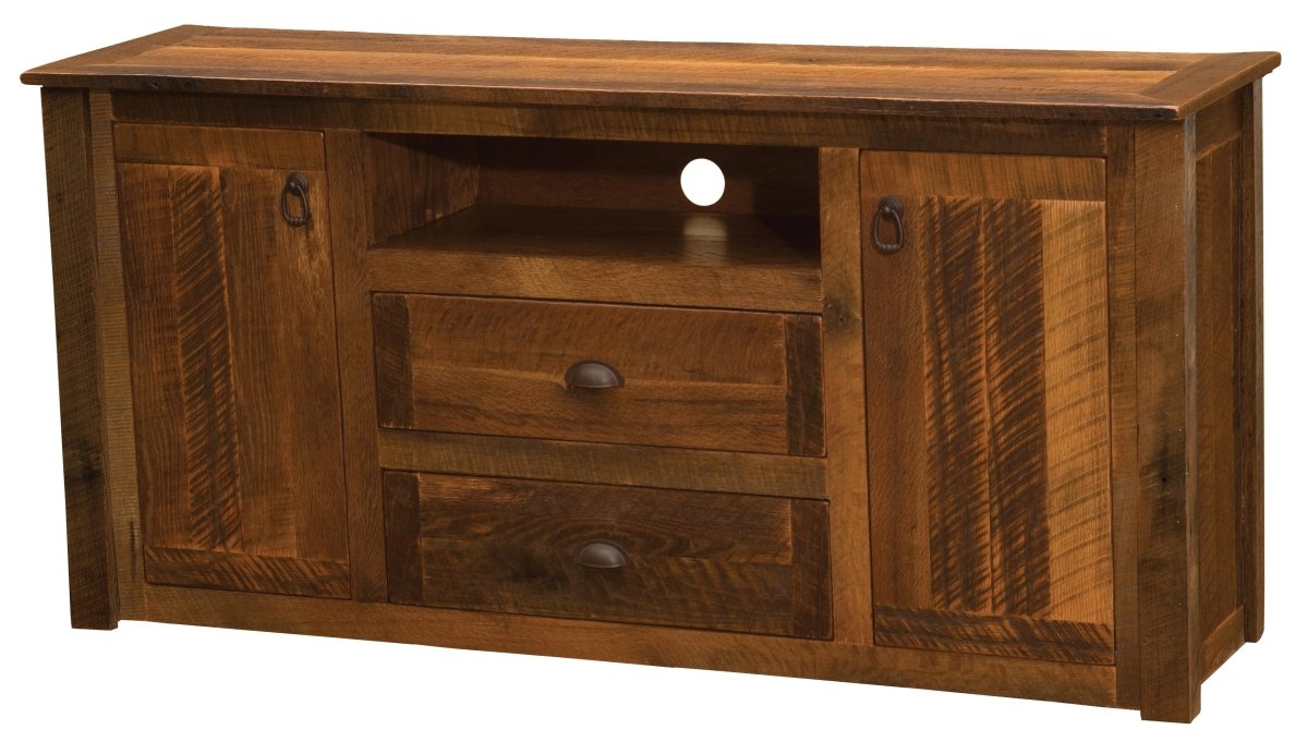 Fireside Lodge Rustic Artisan Handcrafted Barnwood Widescreen Television Stand